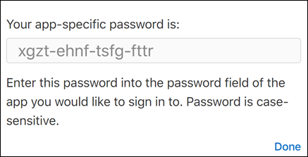 Copy your app password