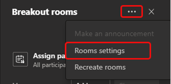 Select Rooms settings