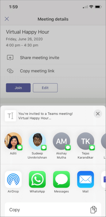 Meeting details - mobile screenshot
