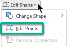 The Edit Points menu is available on the Shape Format tab when a shape is selected in PowerPoint.