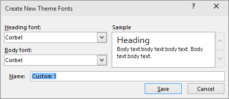 custom fonts dialog in powerpoint