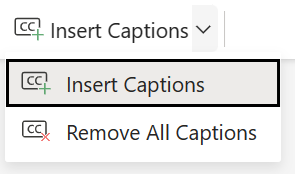 Insert captions for a video in PowerPoint