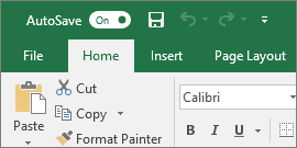 Title bar in Excel showing AutoSave toggle