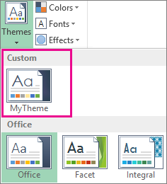 Custom themes accessible from the Themes button