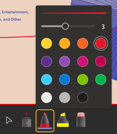 Pen tool is third one after 3 dots