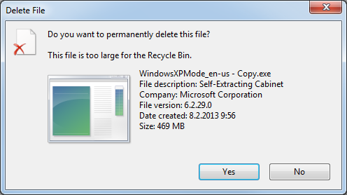 deleted files not going to recycle bin