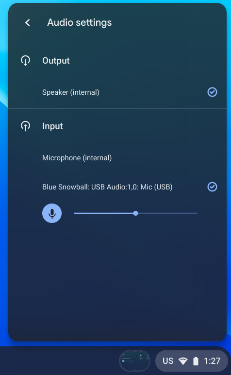 Select a microphone to record videos in Clipchamp on Chromebook