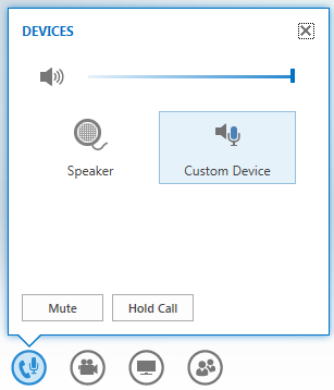 screen shot of the options that display when hovering on the mic button