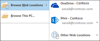 Browse Web Locations in Outlook