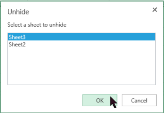 Unhide worksheets