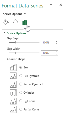 Setting data series gap depth and width properties