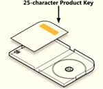 product key located inside the package on a label on the card opposite the disc holder on the left side of the case