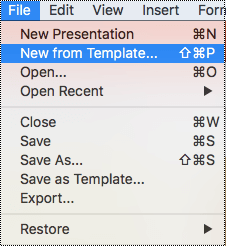 Templates page in PowerPoint for Mac