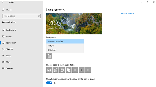 Personalize your lock screen - Microsoft Support