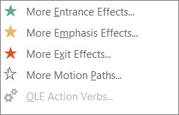 More animation effects in PowerPoint