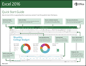 Microsoft Excel quick start guide