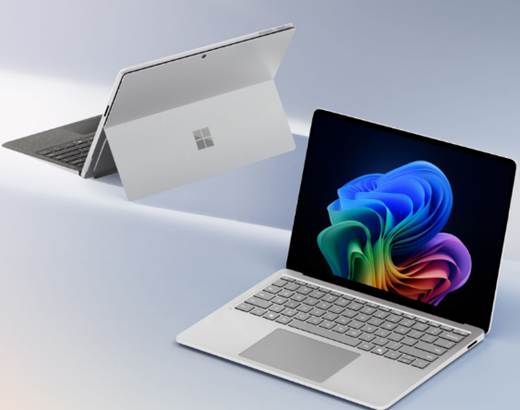 Screenshot of Surface Laptop (7th Edition) and Surface Pro (11th Edition in platinum.