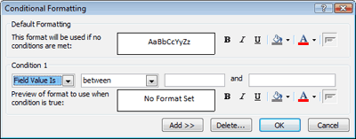 Conditional Formatting dialog box