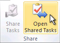 Open Shared Tasks command on the ribbon