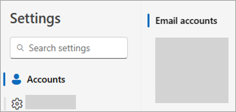 Screenshot of Settings showing Accounts > Email accounts