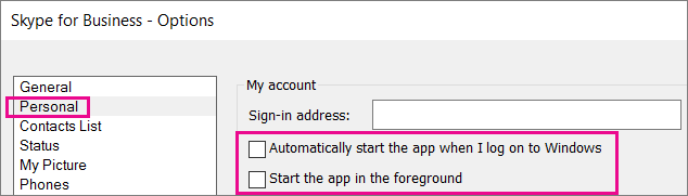 Choose Personal, then unselect the options to start automatically.