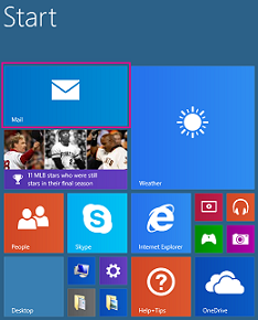 Mail tile on Windows 7 Start screen