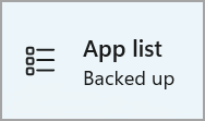 The label showing you that your list of installed apps is backed up.