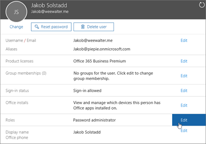 Types of admin roles in Office 365