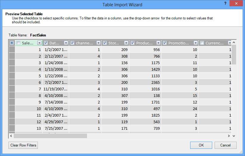 Preview pane in Table Import wizard