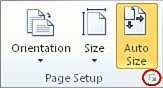 Page Setup Dialog Box Launcher