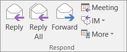 Respond group on the ribbon image