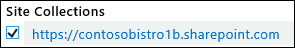 Site Collections check box