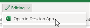 Open in desktop app menu