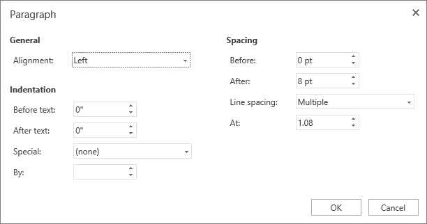 Spacing перевод. Width alignment; paragraph indentation 1.5 cm.