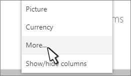 The more options button selected