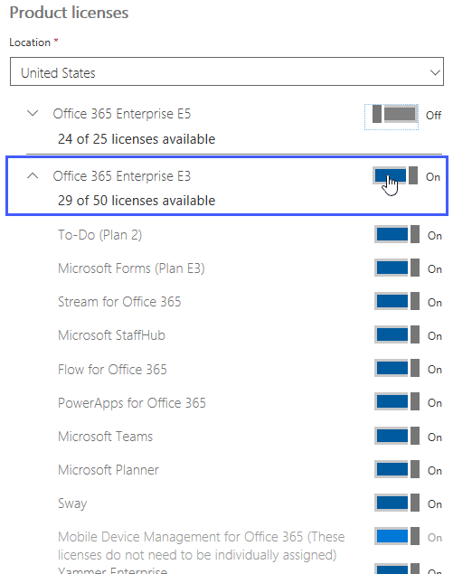 office 365 how do i see who has e3 licenses
