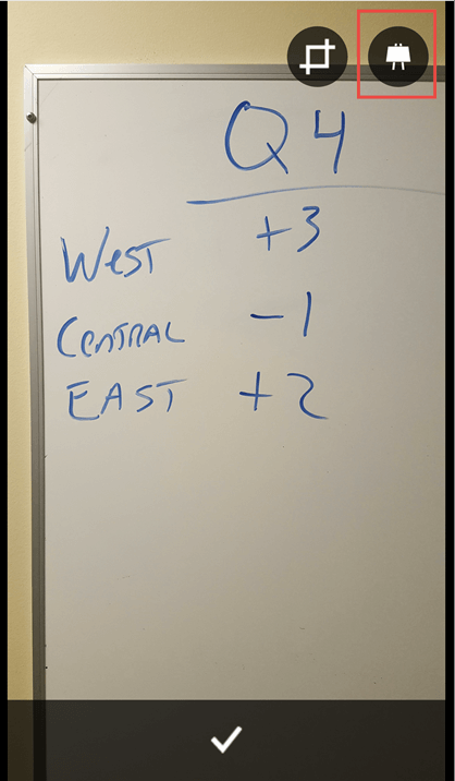 Photo of a whiteboard for a document or presentation