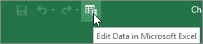 Edit Data in Microsoft Excel icon on the Quick Access Toolbar