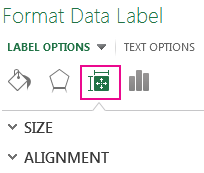 Format Data Labels Size & Properties icon and pane