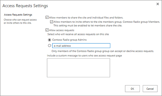 Screenshot of Access Requests dialog box