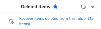 Select recover items deleted from this folder to view the Recoverable Items folder.