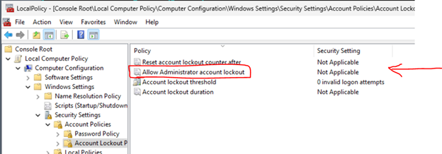 Allow administrator account lockout