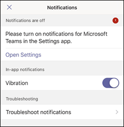iOS Notifications in-app settings screenshot.