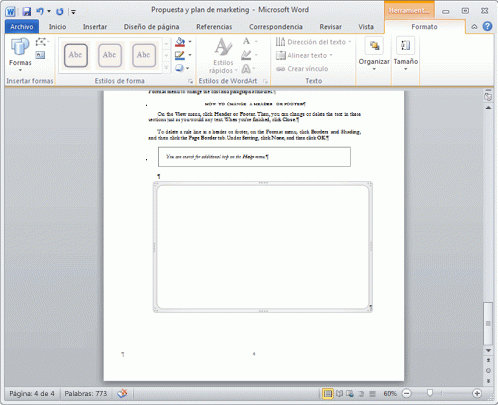 A drawing canvas is inserted in the document.