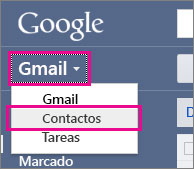 google gmail - haga clic en contactos