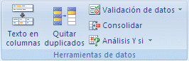 Imagen de la cinta de Excel