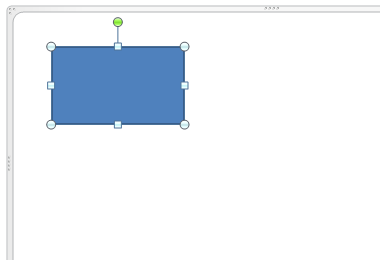 A rectangle is inserted in the drawing canvas.