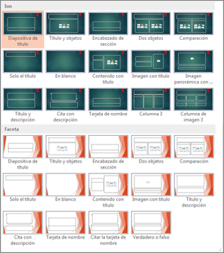 Dos patrones de diapositivas en una presentación