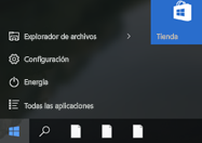Barra de tareas de Windows con iconos sin asociar