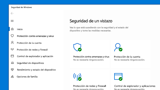 Página principal de Seguridad de Windows